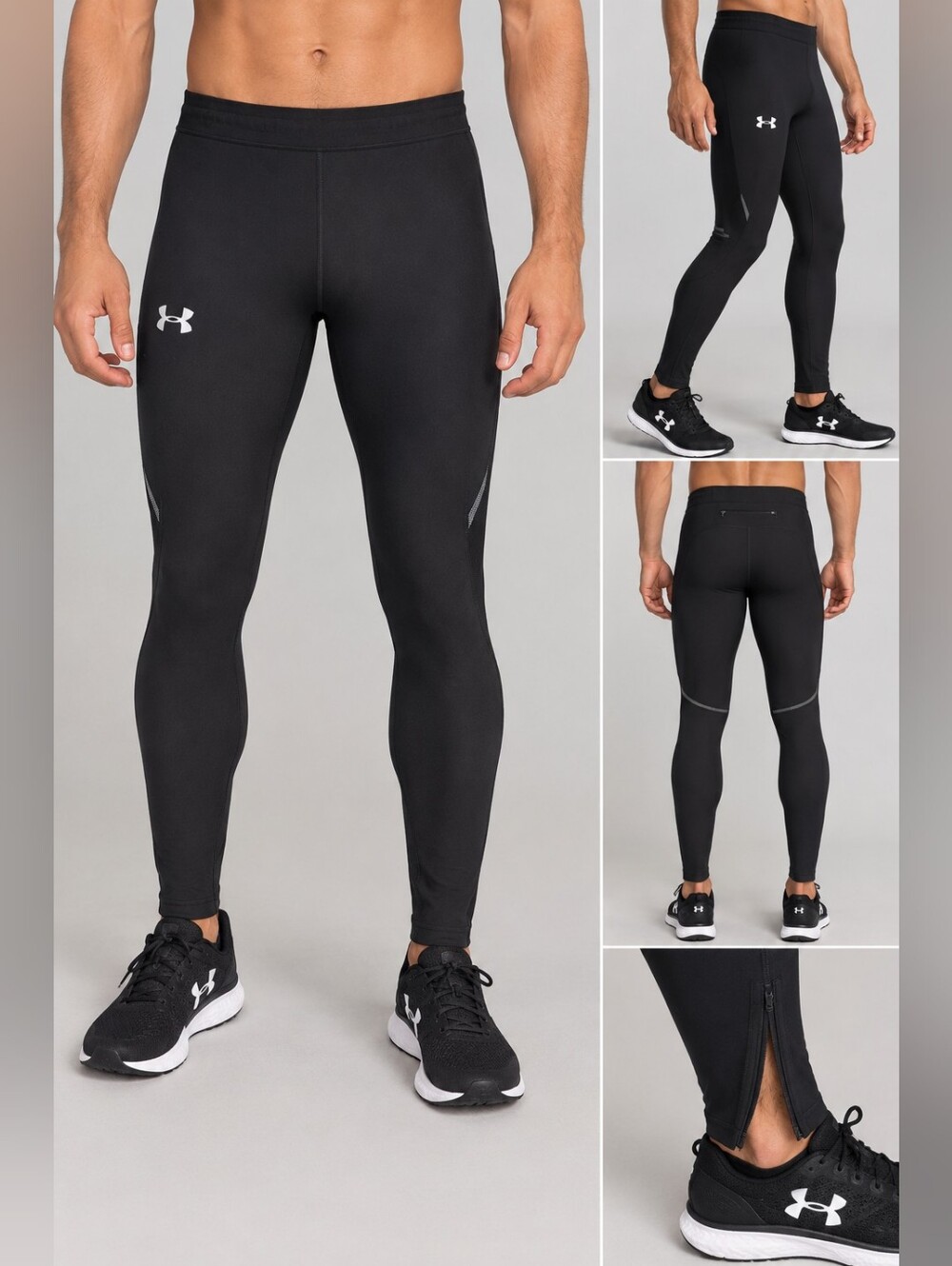 Under Armour Men's Black Running Tights Athletic Leggings